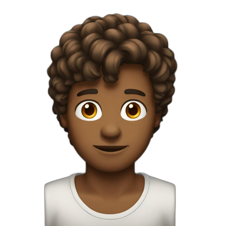 Jeune homme métisse cheveux bruns emoji