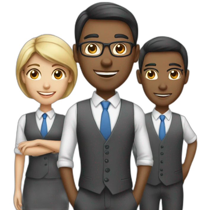 business team of 3 person emoji