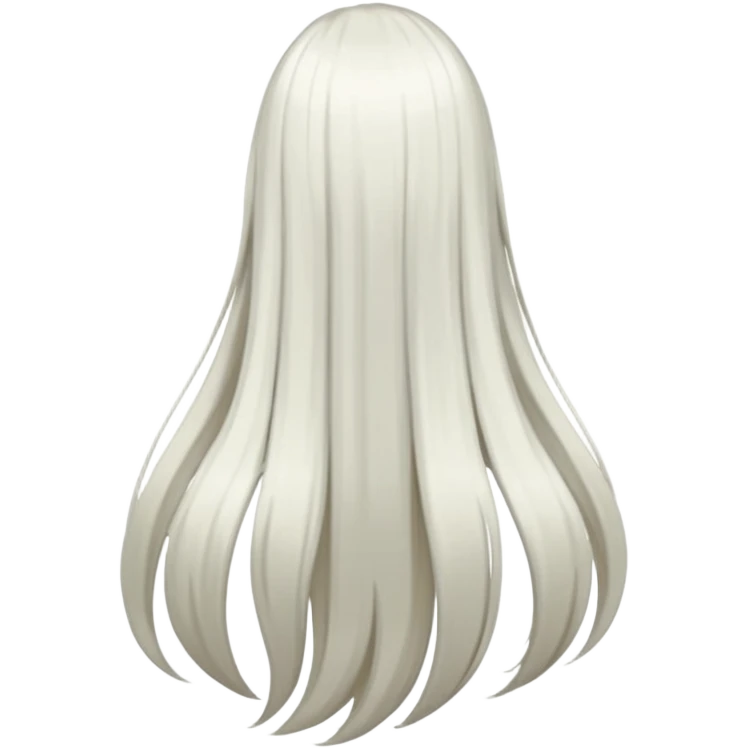 back view of long white hair emoji