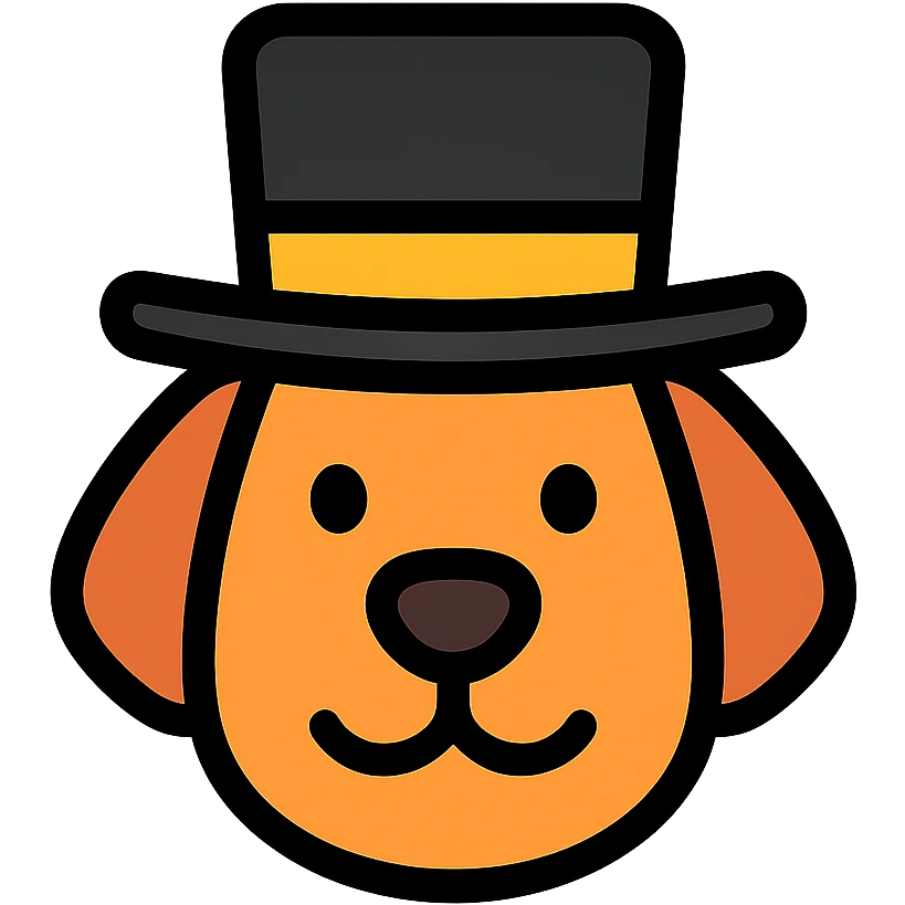dog with tophat emoji