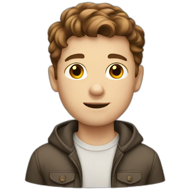 White boy with brown hair  emoji