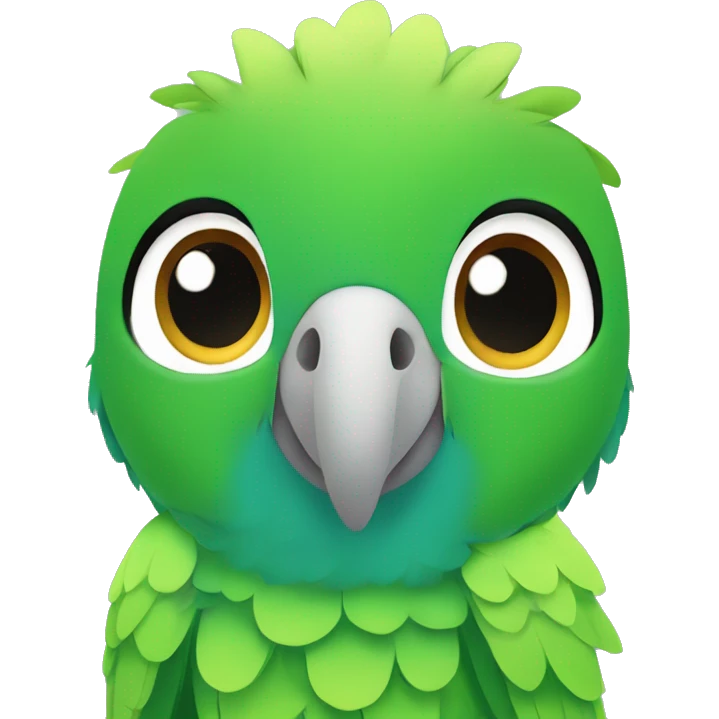The front face of a baby Amazon parrot in Japanese animation style emoji