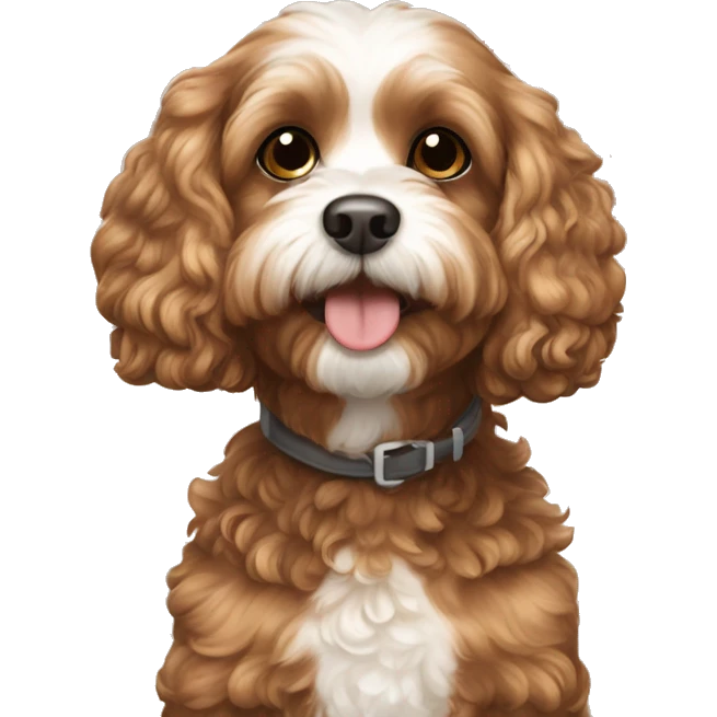 brown and white cavapoo dogs emoji