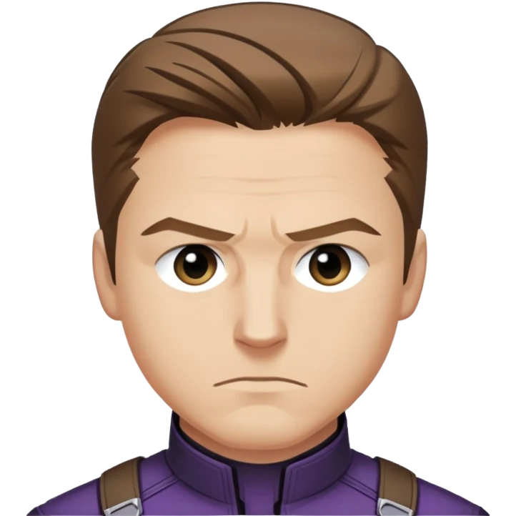 hawkeye clint barton portrait marvel, brown hair from captain america: civil war emoji