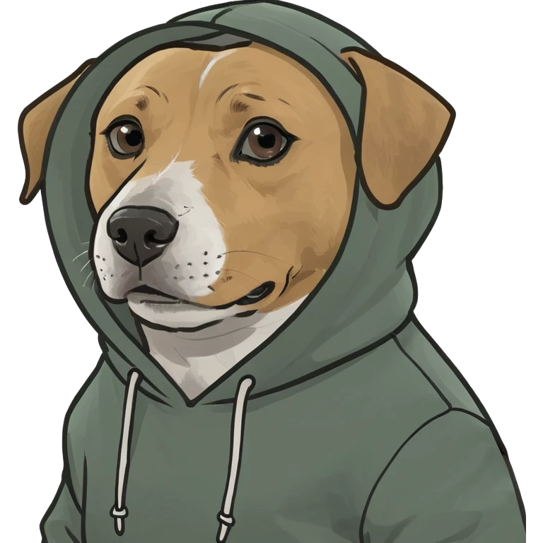 dog wearing a hoodie emoji