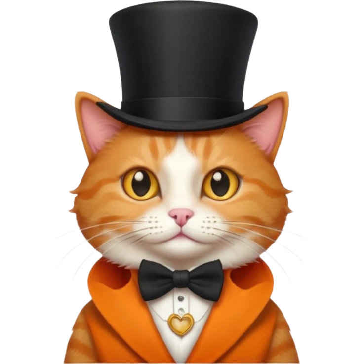 ginger cat wearing a top hat emoji