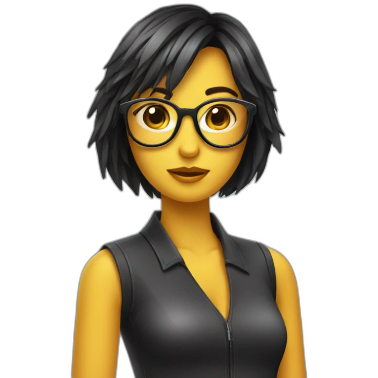 Chica con gafas flequillo emoji