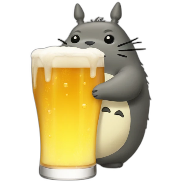 Totoro drink beer emoji