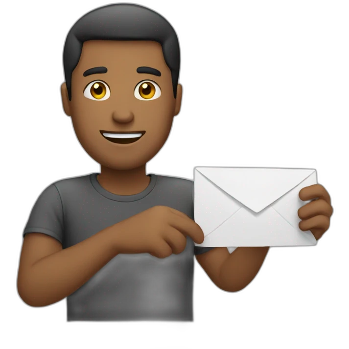 man sending message emoji