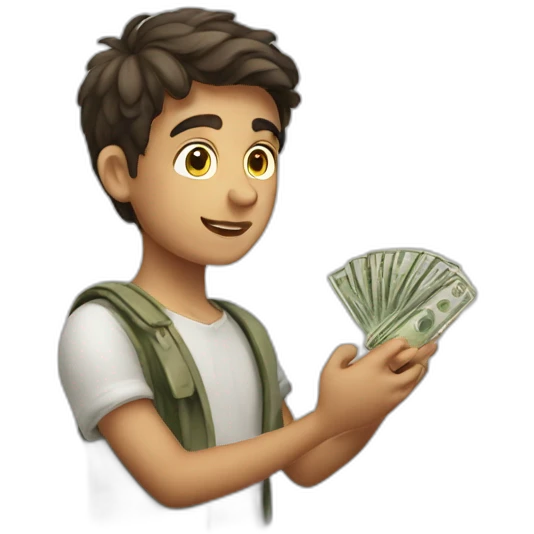 A Greek boy counting money  emoji