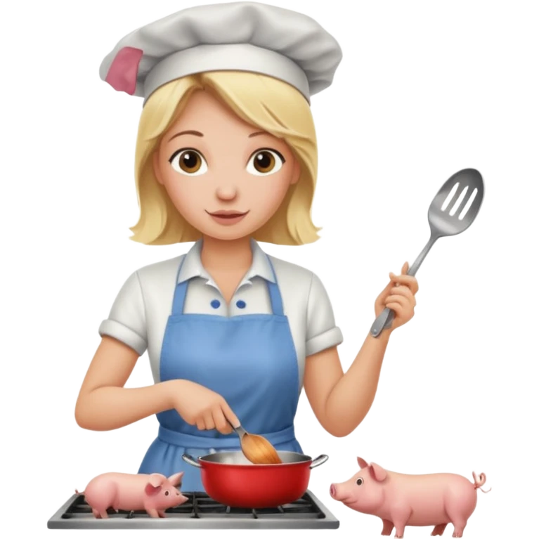 pig cook blonde no hat emoji