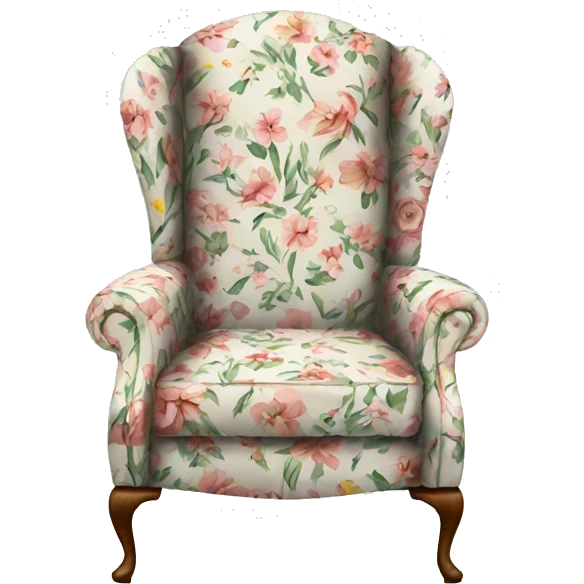 Floral printed wingback chair  emoji