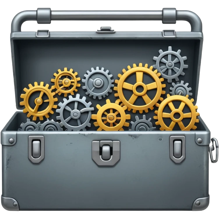 toolbox with mixed mechanisms emoji style emoji