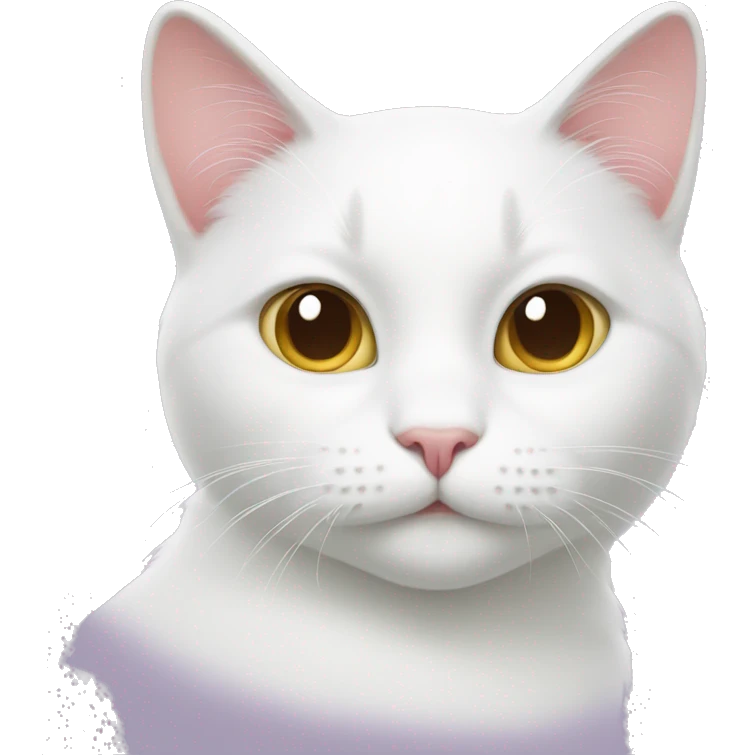 white cat with heart emoji