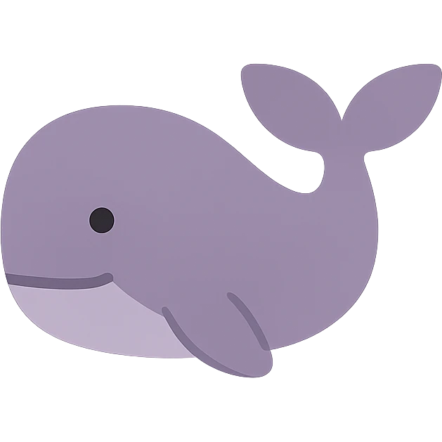 A dull purple whale emoji
