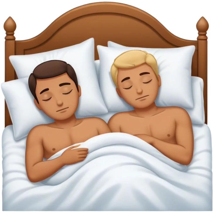 Two male others sleeping in bed emoji