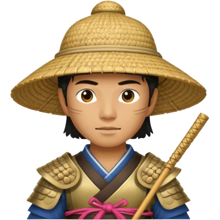 Samurai with straw hat emoji