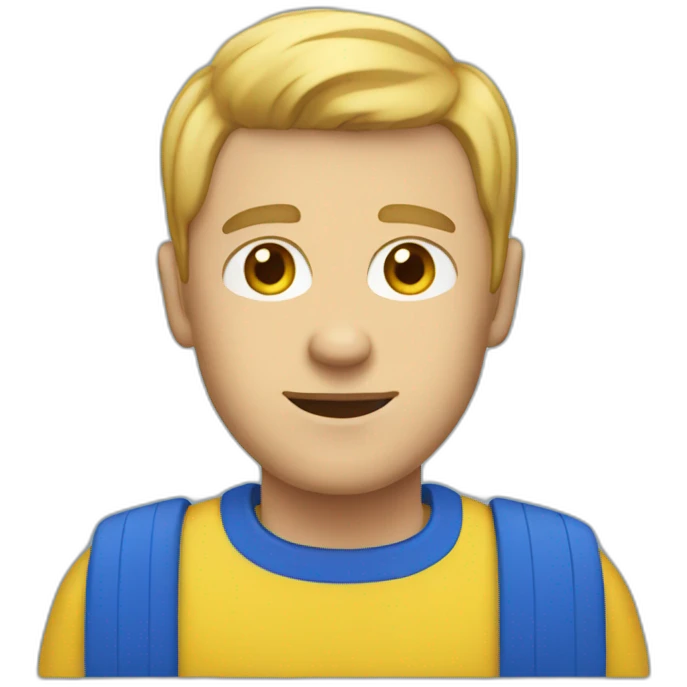 White Man in blue and yellow sweater emoji