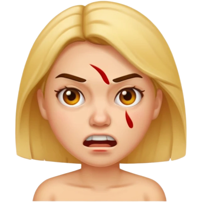 woman with aggressive acne face emoji