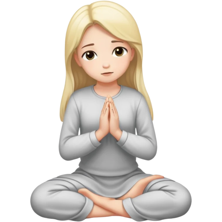 Girl stretched out on her knees praying emoji
