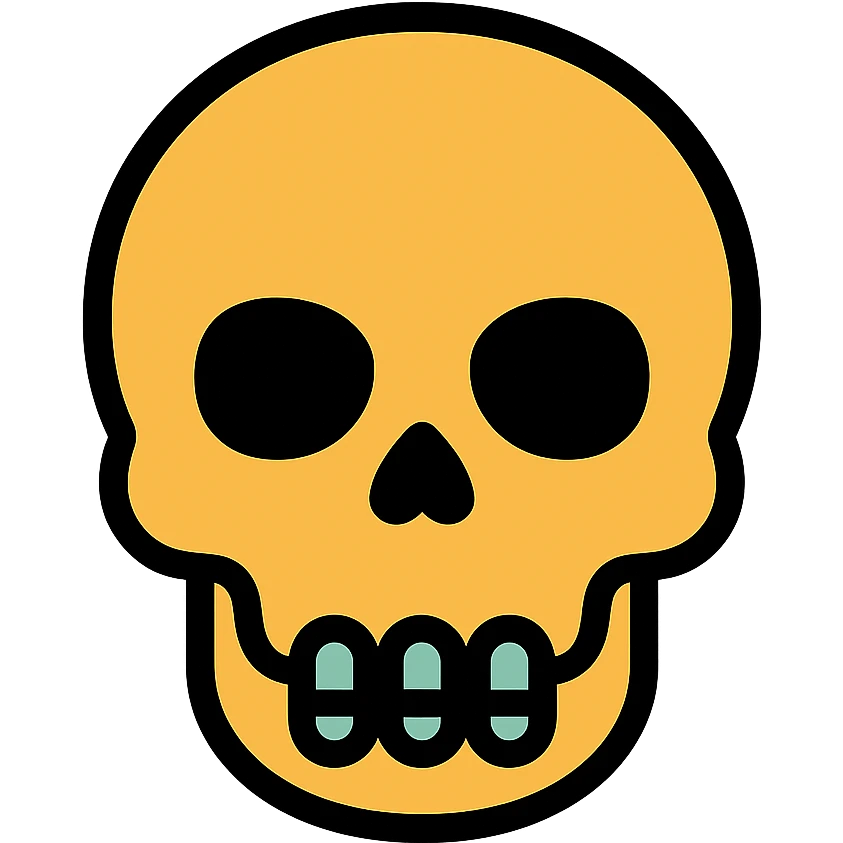 skull color outline icon style emoji