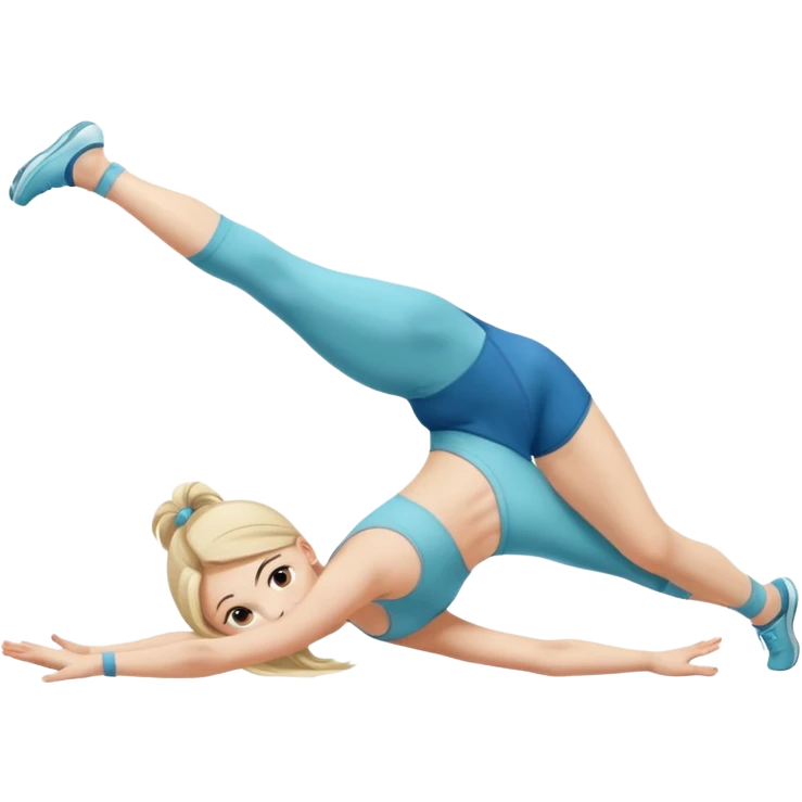 make sa girl doing split on floor with only 2 legs emoji