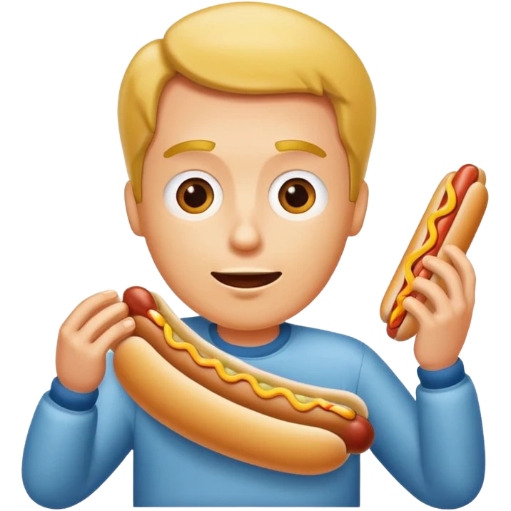man eating a hot dog emoji