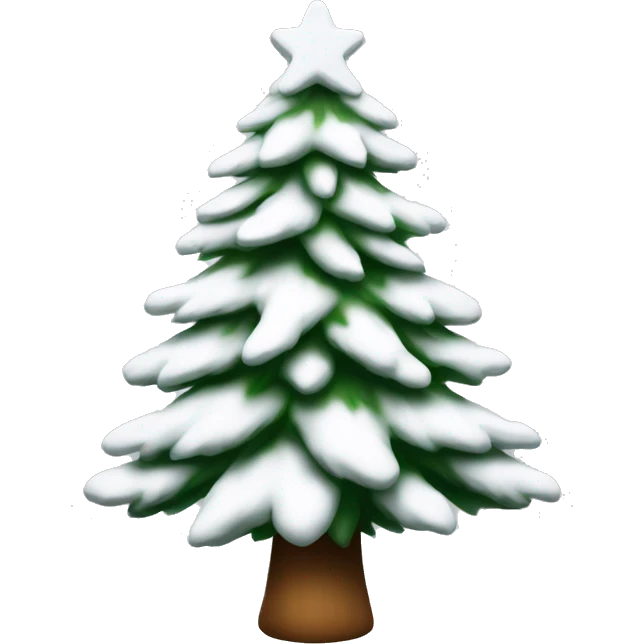  actual white fir christmas tree isolated.  emoji