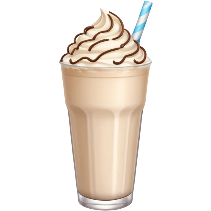 milkshake emoji with a cute face and a side swoop haircut emoji