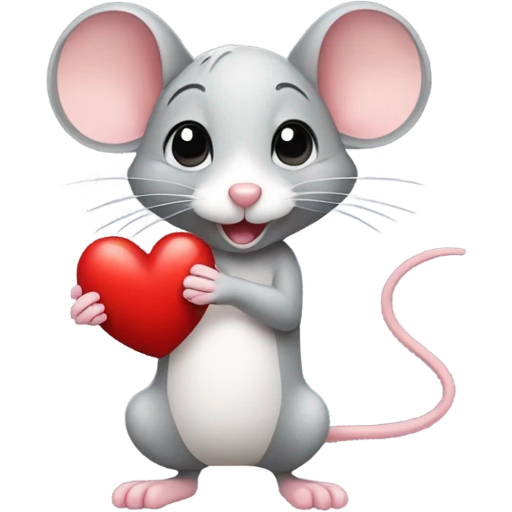 Mouse with heart emoji
