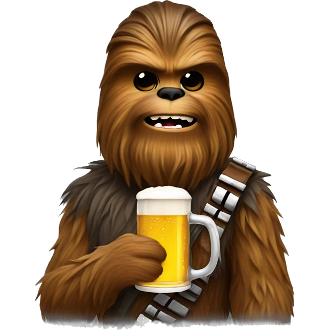 Chewbacca drinking a beer  emoji