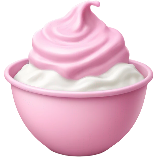 soft pink yogurt with bowl emoji