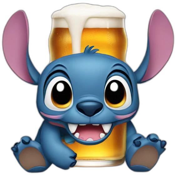 Stitch with beer emoji