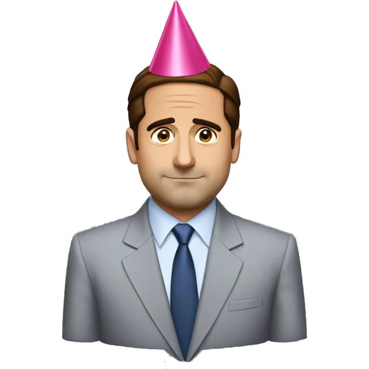Michael Scott with a party hat emoji