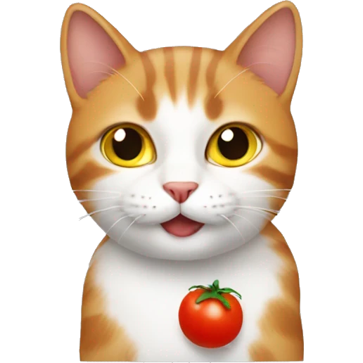Cat with tomato emoji