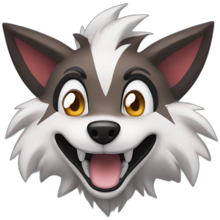 midnight lycanroc smilling emoji