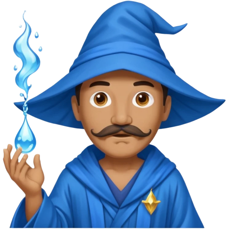 water wizard with mustache emoji