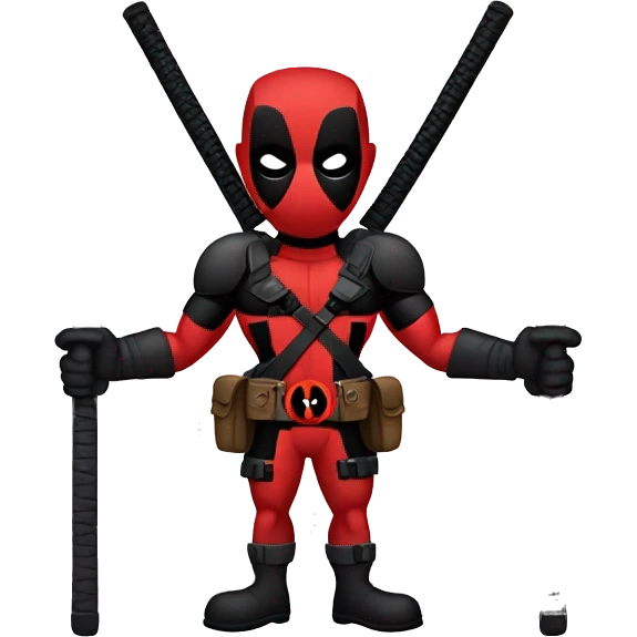 Deadpool holding 2 katanas emoji
