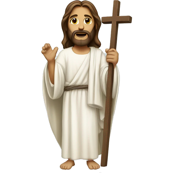 Jesus with cross emoji