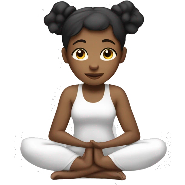 light skin black girl in cow face yoga pose emoji