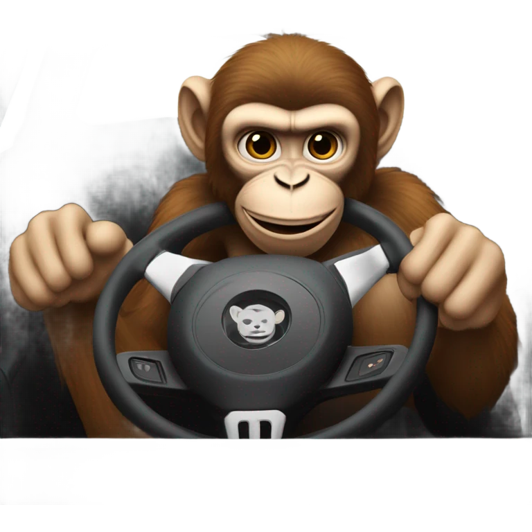 monkey driving a hellcat emoji