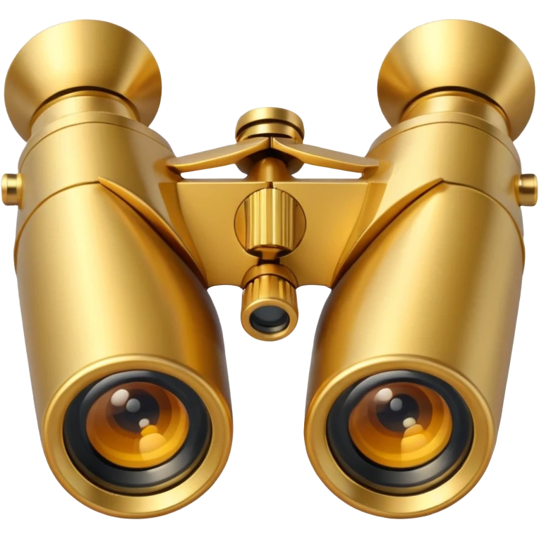 gold binoculars with BIG lenses and simple eye holes emoji