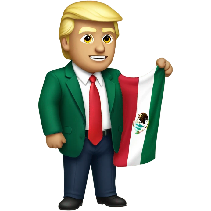 Donald Trump holding a Mexico flag emoji