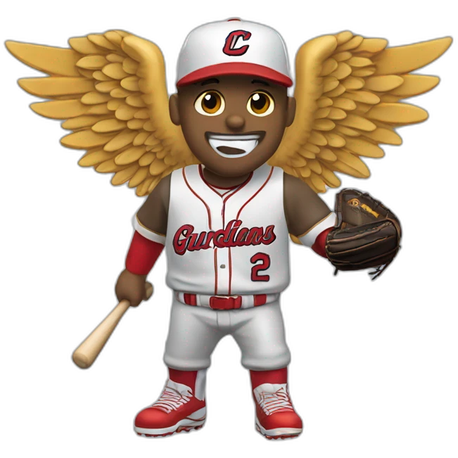 Cleveland Guardians Baseball with wings Logo MLB emoji