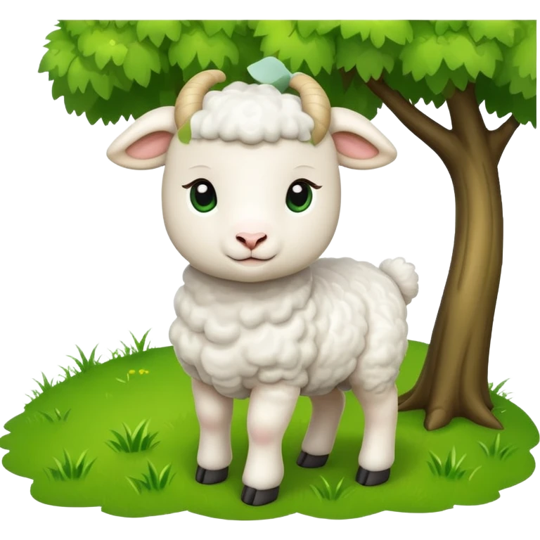 Lamb under tree emoji