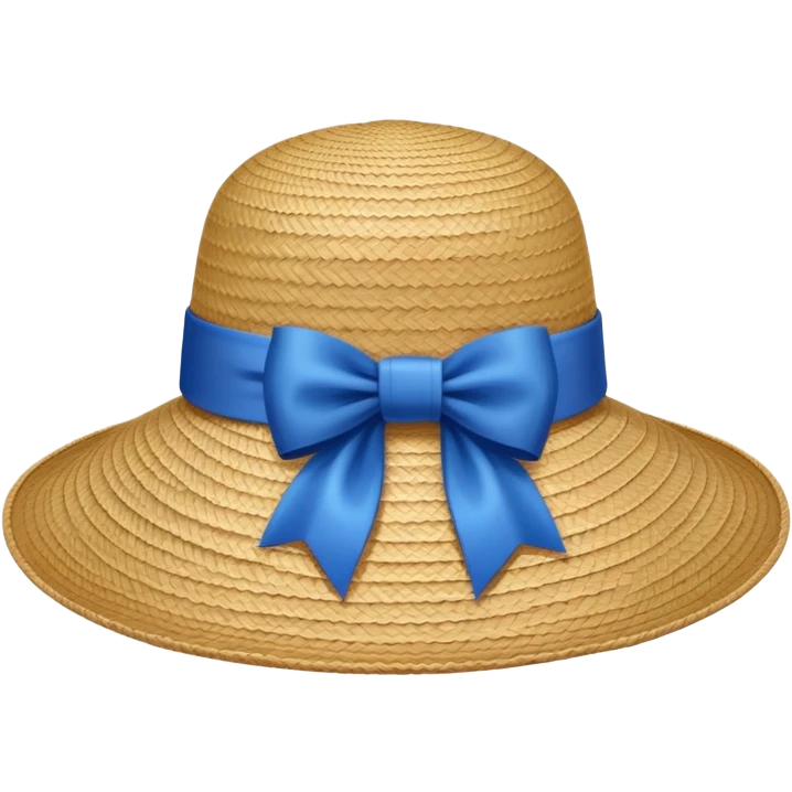 lady's hat with a blue bow emoji