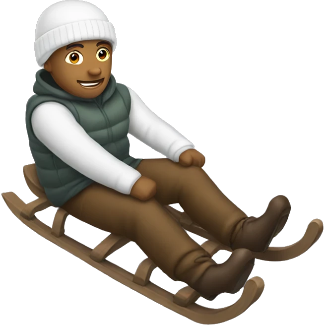 white man on sled emoji