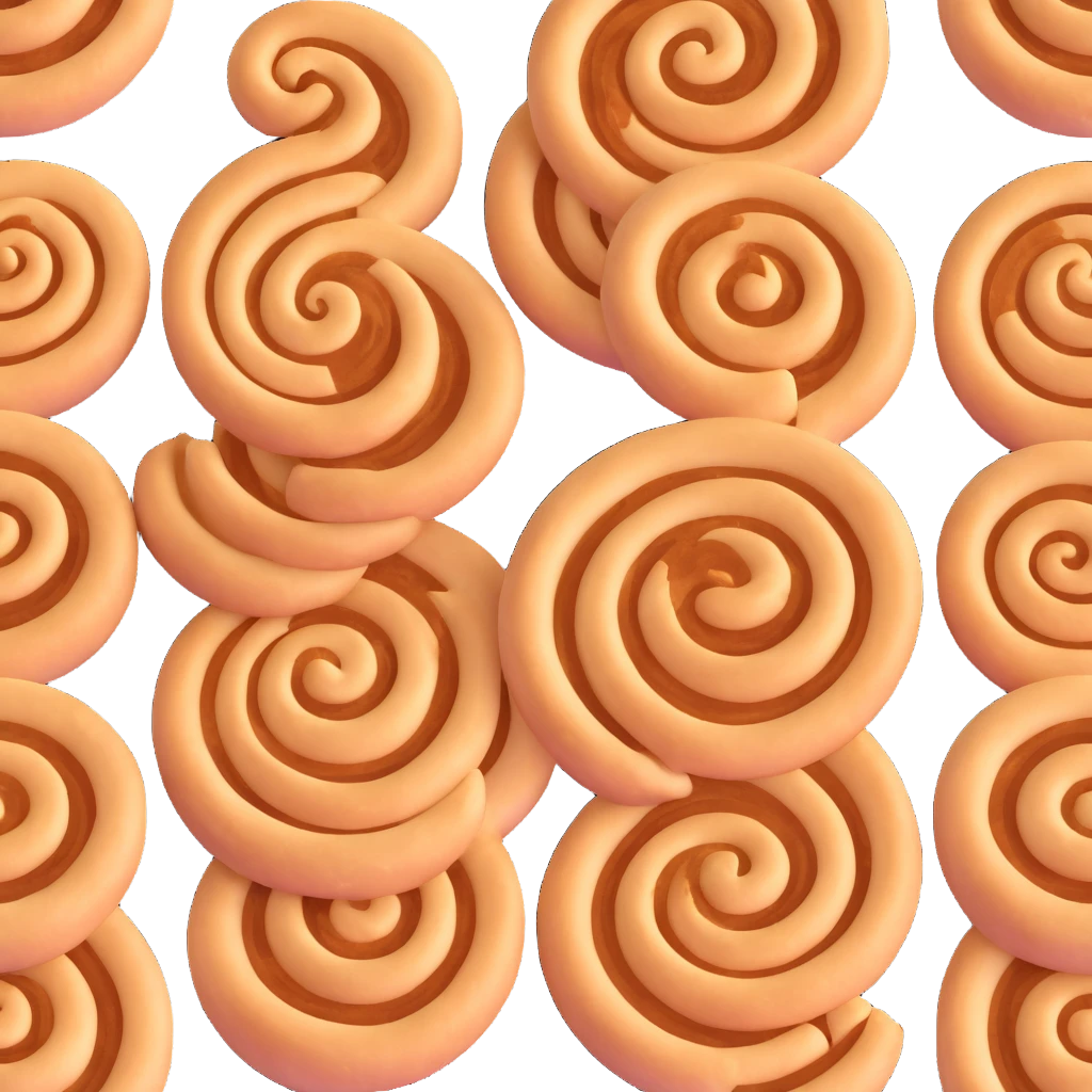 franzbrötchen spiral pastry with shiny top and visible cinnamon layers emoji
