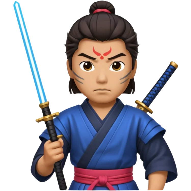 samurai with laser sword emoji
