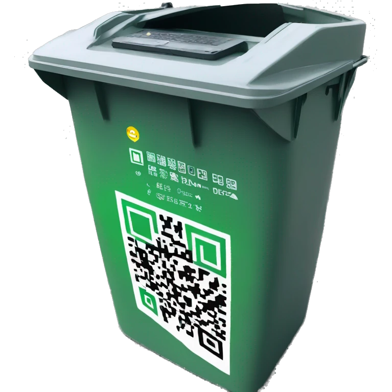 qr code on public bin emoji